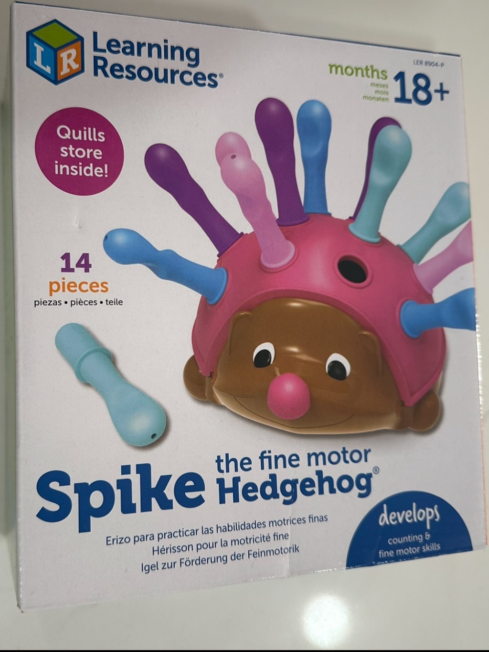 Learning Resources Spike Fine Motor Hedgehog Toy - Pink & Blue